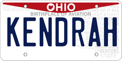 OH license plate KENDRAH