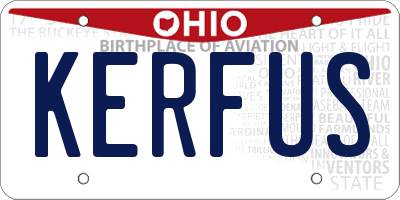 OH license plate KERFUS