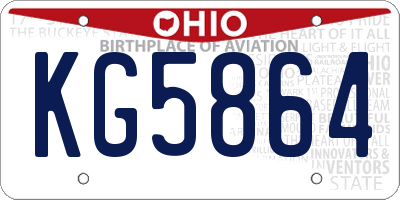 OH license plate KG5864