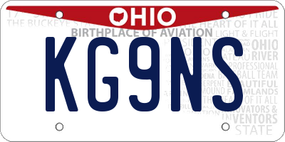 OH license plate KG9NS