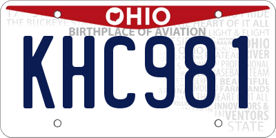 OH license plate KHC981