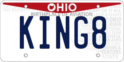 OH license plate KING8