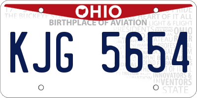 OH license plate KJG5654