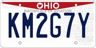 OH license plate KM2G7Y