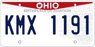 OH license plate KMX1191