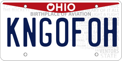 OH license plate KNG0F0H