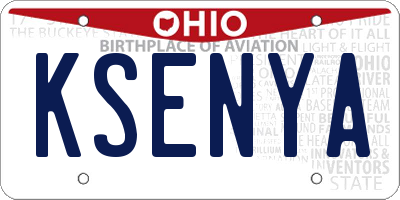 OH license plate KSENYA