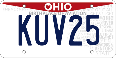 OH license plate KUV25