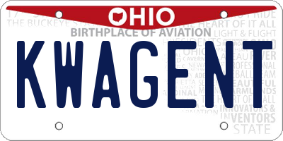 OH license plate KWAGENT