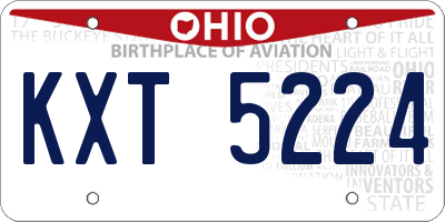 OH license plate KXT5224