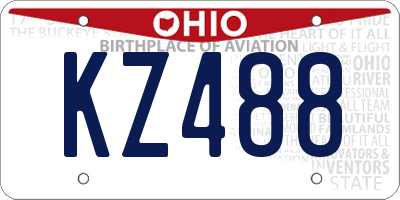 OH license plate KZ488