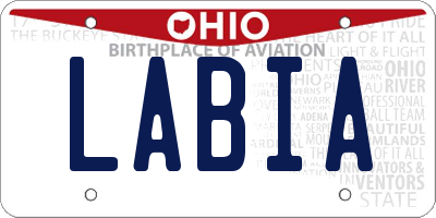 OH license plate LABIA