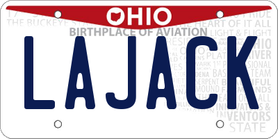 OH license plate LAJACK