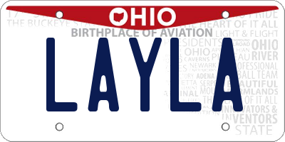 OH license plate LAYLA