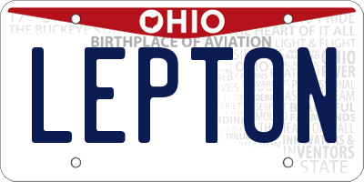 OH license plate LEPTON