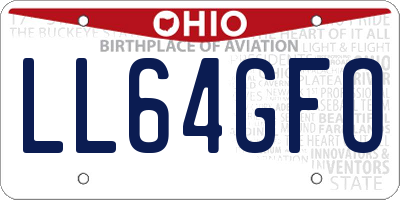 OH license plate LL64GFO