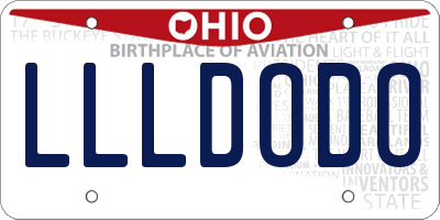 OH license plate LLLDODO