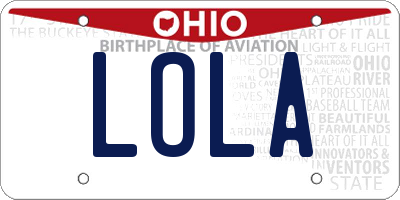 OH license plate LOLA