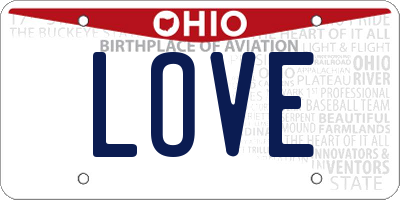 OH license plate LOVE