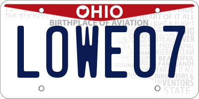 OH license plate LOWE07