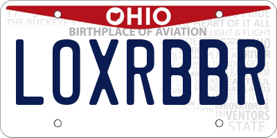 OH license plate LOXRBBR