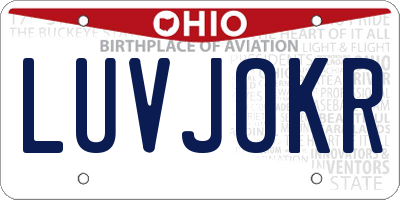 OH license plate LUVJOKR