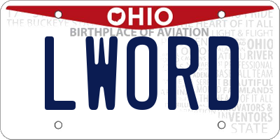 OH license plate LWORD
