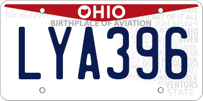 OH license plate LYA396