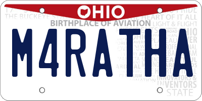 OH license plate M4RATHA