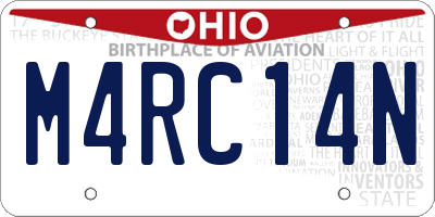 OH license plate M4RC14N