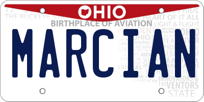 OH license plate MARCIAN