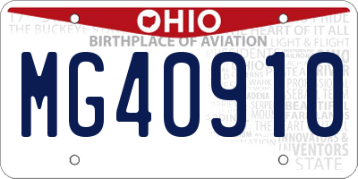 OH license plate MG40910