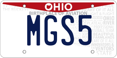 OH license plate MGS5