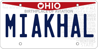 OH license plate MIAKHAL