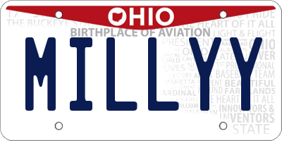 OH license plate MILLYY