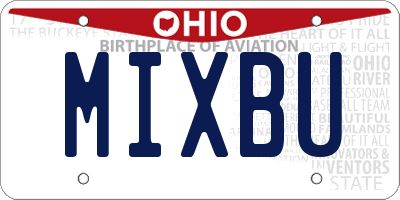 OH license plate MIXBU