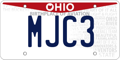 OH license plate MJC3