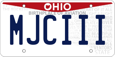 OH license plate MJCIII