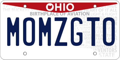 OH license plate MOMZGTO