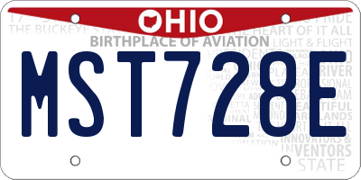 OH license plate MST728E