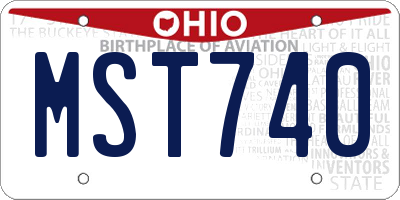 OH license plate MST740