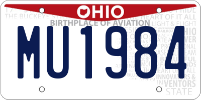 OH license plate MU1984