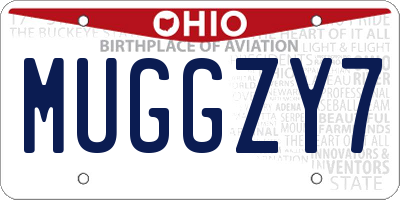 OH license plate MUGGZY7