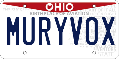 OH license plate MURYVOX