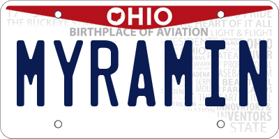 OH license plate MYRAMIN
