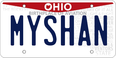 OH license plate MYSHAN