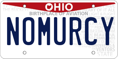 OH license plate NOMURCY