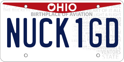 OH license plate NUCK1GD