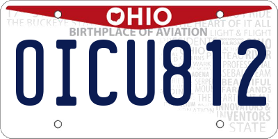 OH license plate OICU812