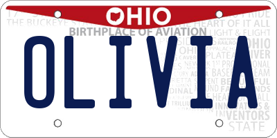 OH license plate OLIVIA